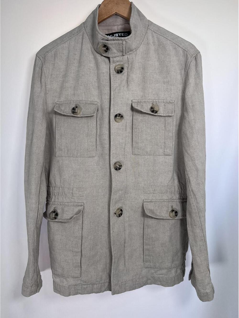 Unlisted a Kenneth Cole Production Linen Cotton M-65 Field Jacket Men's Medium